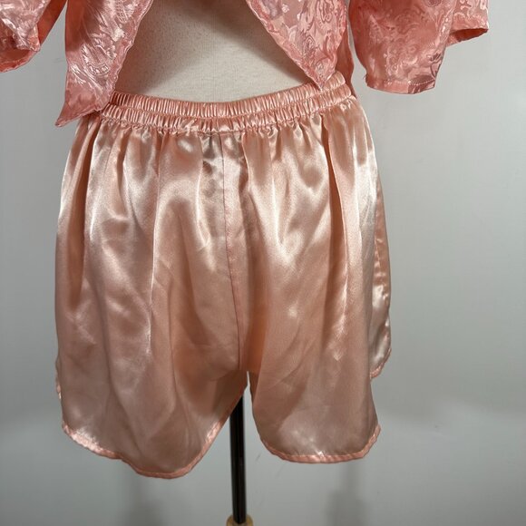 Vtg Victoria’s Secret Gold Label Cami Tank Top Shorts Set Pink Floral Size Large - Picture 10 of 12